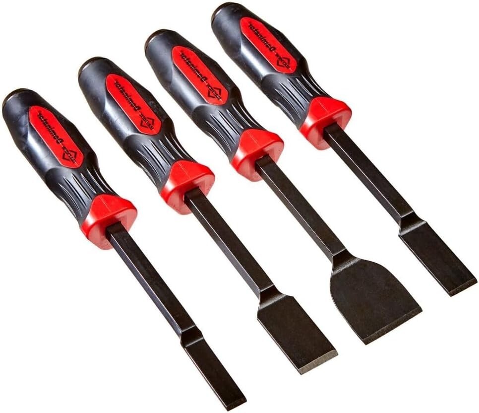 Dominator 4-Piece Ergonomic Scraper Set - Versatile Hand Tools for Gasket & R...