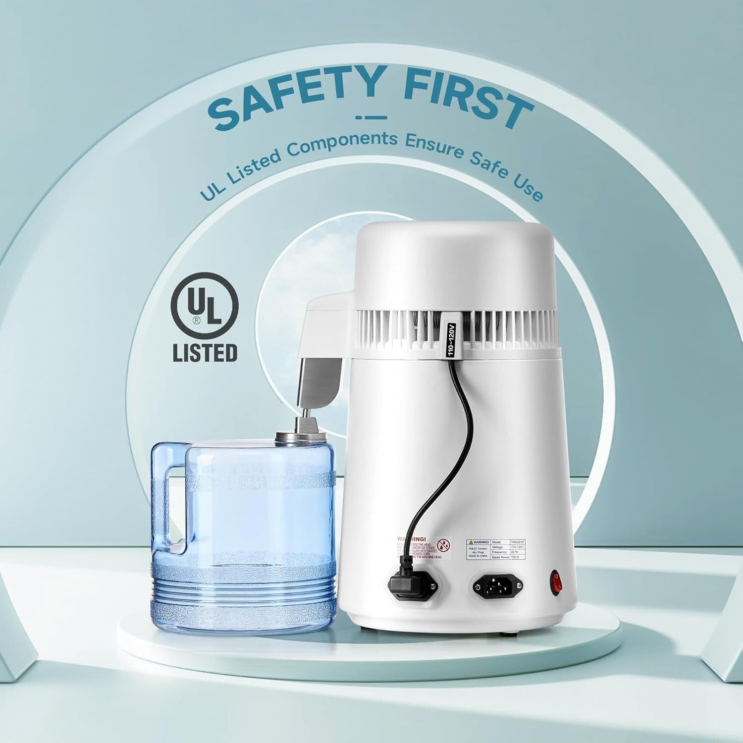 Versatile Distilled Water Maker - Ideal for Home, Office, and Labs - 1.5 L/h