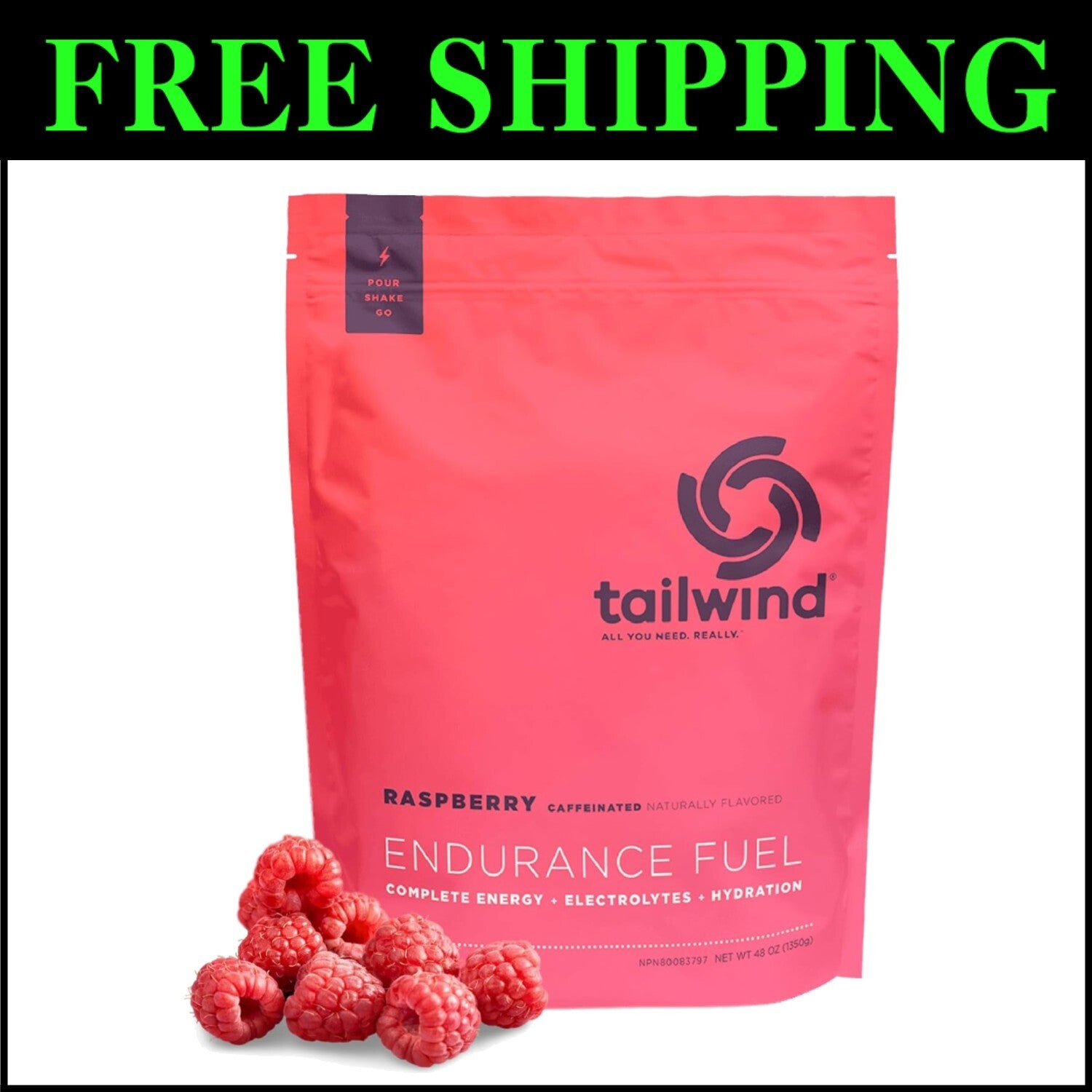 50 Servings of Electrolyte Hydration Drink Mix - Raspberry Buzz, No Aftertaste