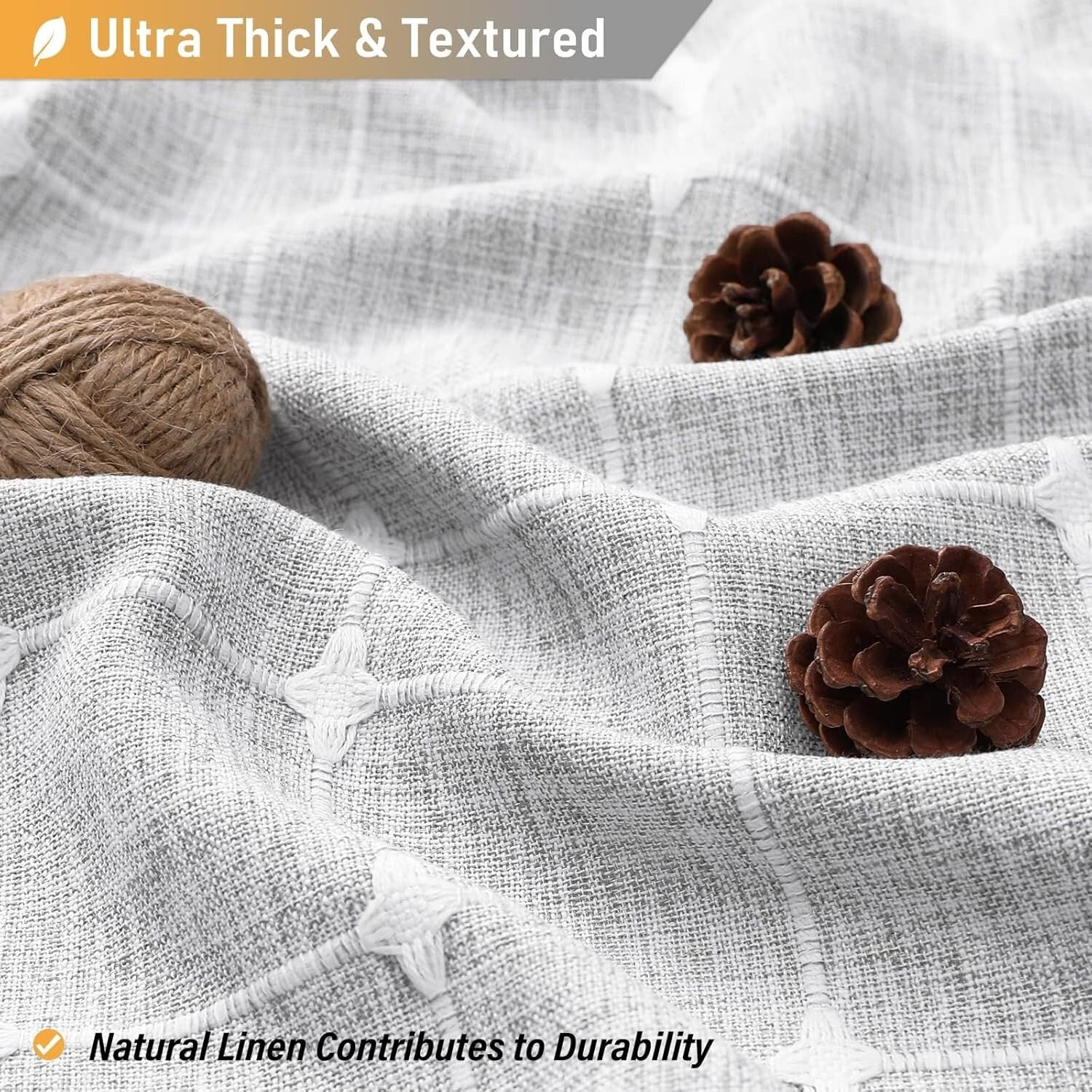 Elegant 84" x 72" Grey Shower Curtain Set - Waterproof & Wrinkle-Free Fabric