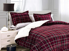 Load image into Gallery viewer, Luxurious King/Cal King Plaid Micro-Suede Comforter Set - Reversible 3-Piece