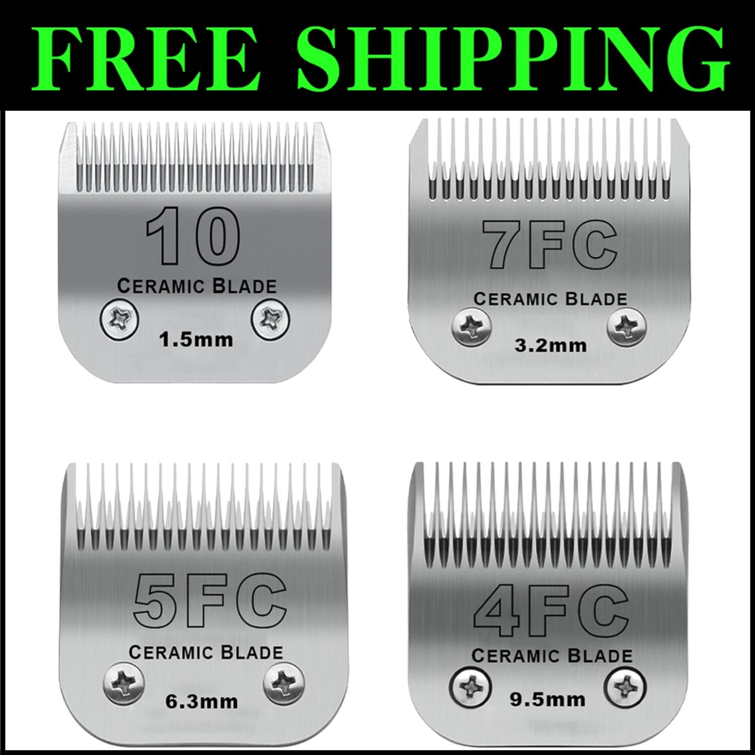 Detachable Pet Dog Grooming Clipper Blades Set - Compatible with Major Brands