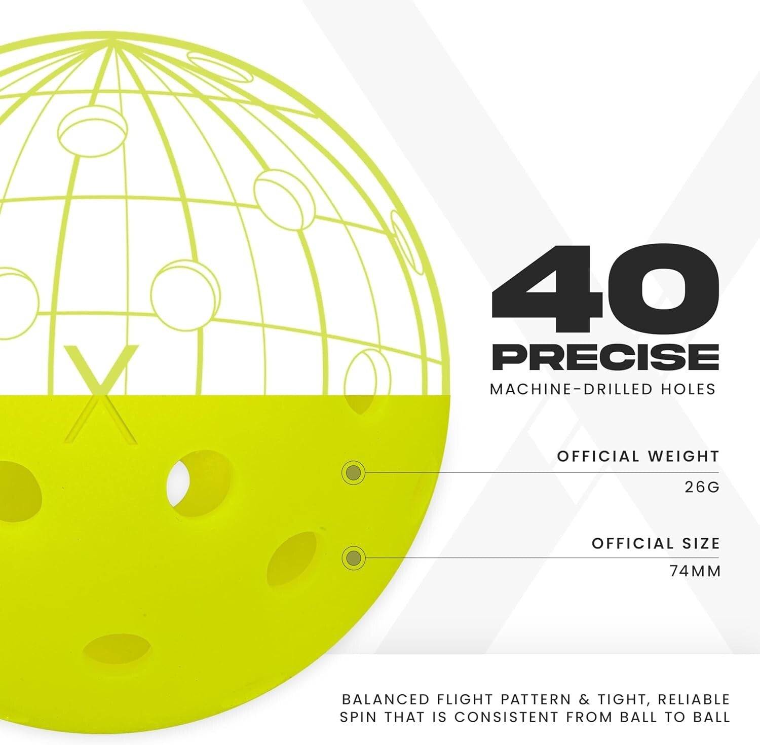 X-40 Official Pickleball – 36 Pack Bucket, USA Pickleball Approved Quality