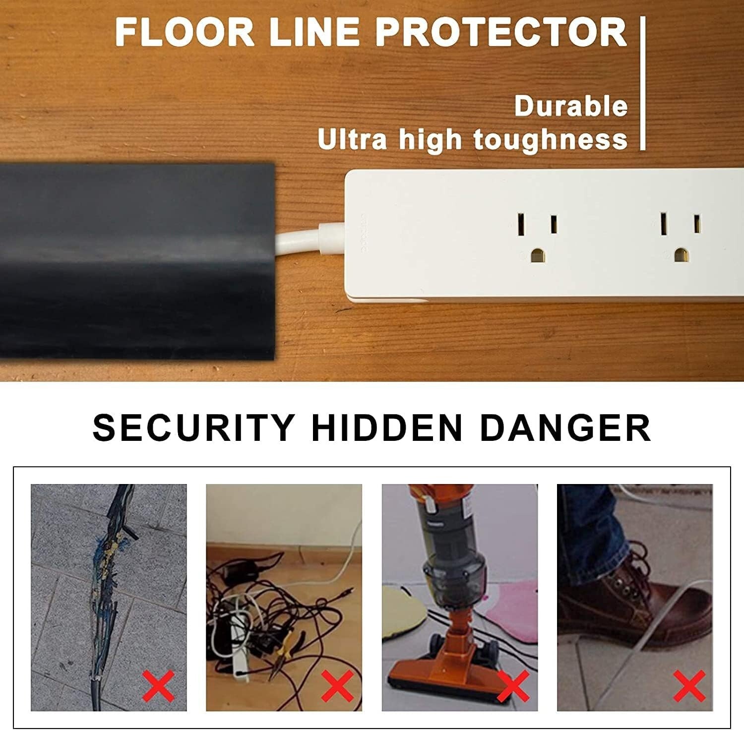 Flexible 20Ft Cable Protector with Heavy Duty Adhesive: Perfect for Any Surface