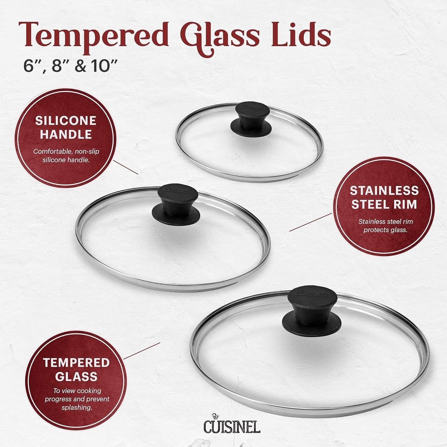 Induction Compatible 3-Piece Skillet Set - Cast Iron with Silicone Handles