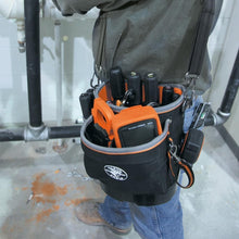 Load image into Gallery viewer, Durable Tool Bag with 14 Pockets and Comfort Shoulder Strap - Black &amp; Orange