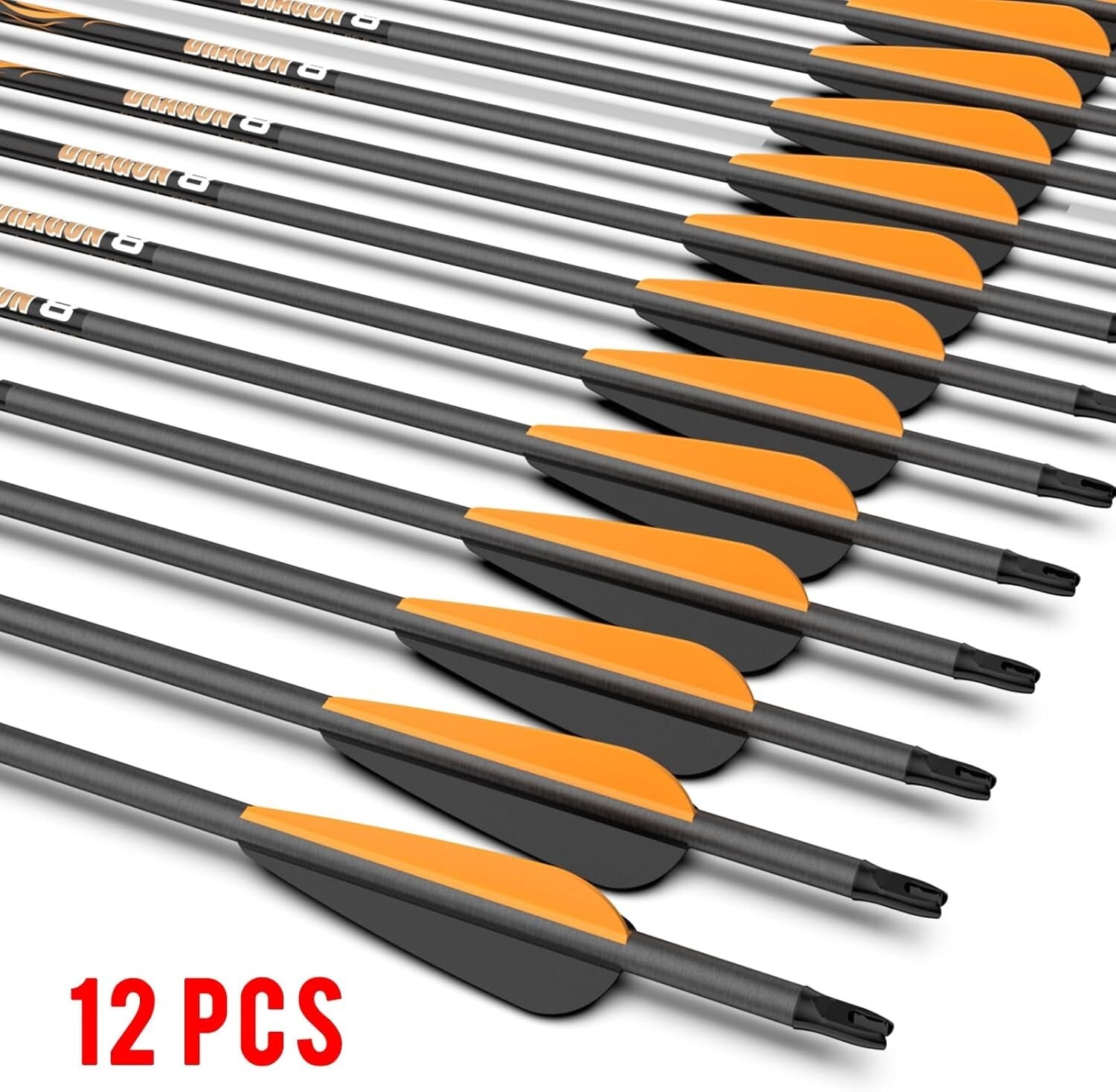 12PCS 100% Pure Carbon Arrows – Precision-Engineered for Consistent Performance