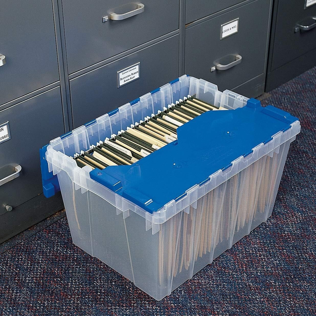 Versatile 12 Gallon Stackable Storage Box with Clear Design for Easy Viewing