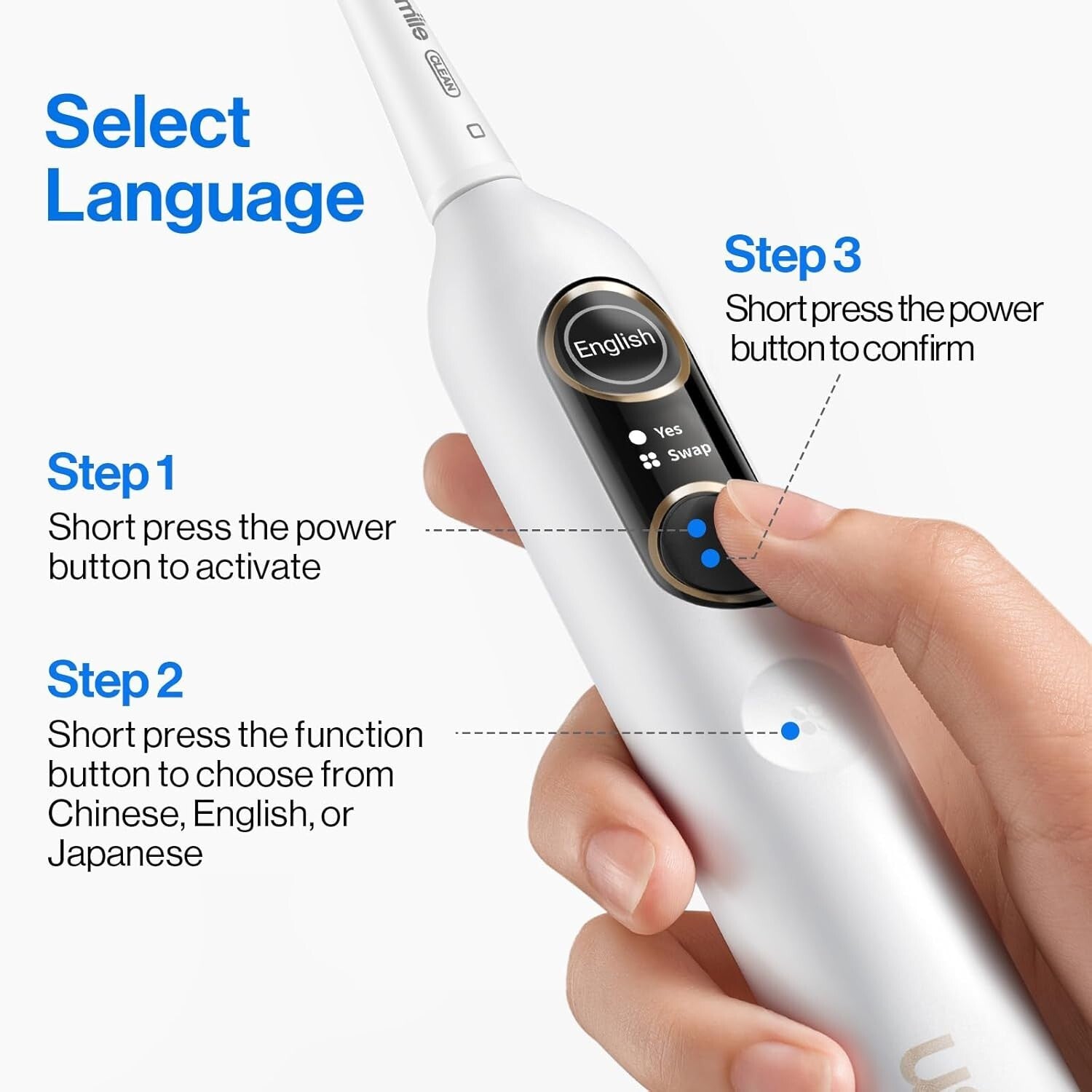 Y10 PRO Rechargeable Electric Toothbrush - Smart Display & 180-Day Battery Life