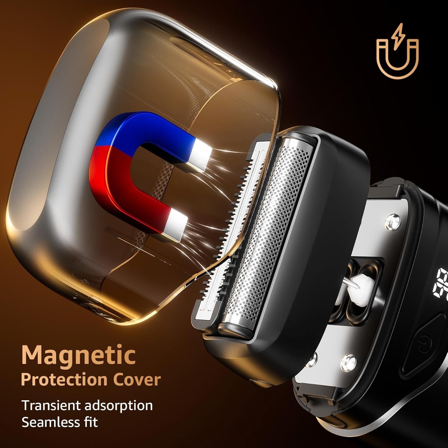 Men's Travel-Friendly Electric Foil Shaver with Smart Sensing Technology