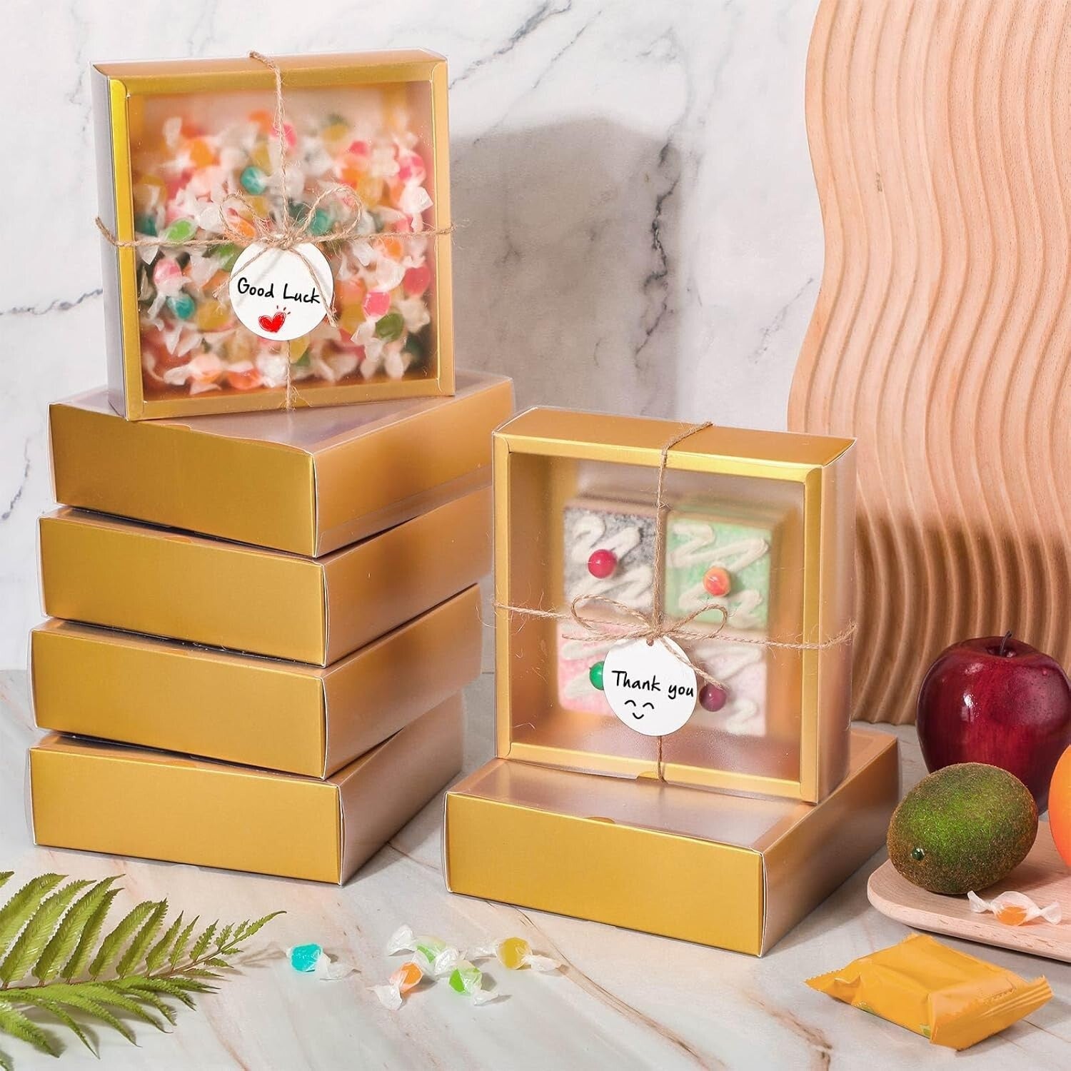 50 Elegant Kraft Gift Boxes with Window - Perfect for Soap and Jewelry Gifts