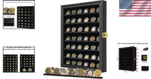 Load image into Gallery viewer, Elegant Wall-Mountable Display Cabinet for Military Coins &amp; Collectibles - Black