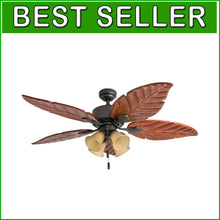 Load image into Gallery viewer, Elegant 52" LED Ceiling Fan with Wooden Blades &amp; Remote Control - Bronze Finish