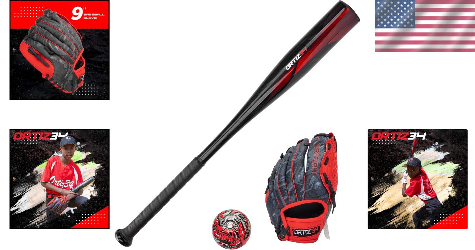 Beginner-Friendly Youth T-Ball Set with 25" Bat, 9" Glove, Foam T-Ball
