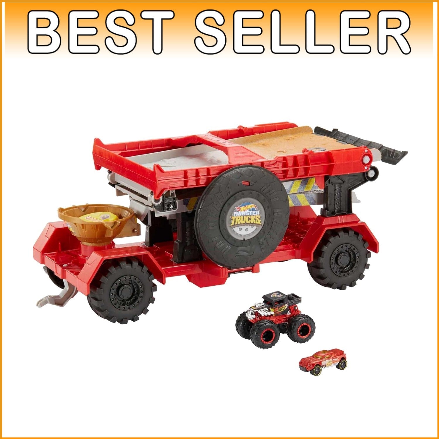 Exciting Monster Truck Racing Playset - 1:64 Scale with Trophy Cup & Transporter