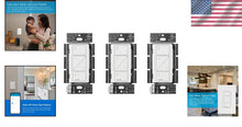 Load image into Gallery viewer, Smart Home Ready Caseta Dimmer Switch, 3-Pack, Easy Setup, 150W LED Compatible