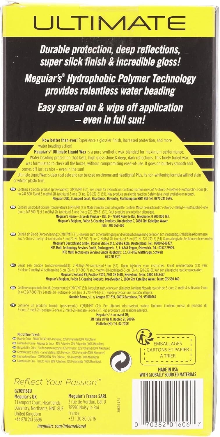 Ultimate Liquid Wax 473ml - Long-Lasting Gloss & Water Beading Protection