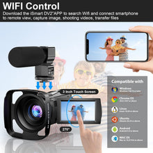 Load image into Gallery viewer, 5K Video Camera with 48MP Resolution &amp; Night Vision for YouTube Vlogging