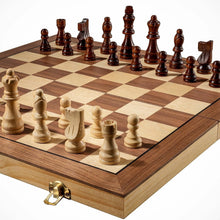 Load image into Gallery viewer, High-Quality 15" Wooden Magnetic Chess Set - Ideal Gift for Family Game Night