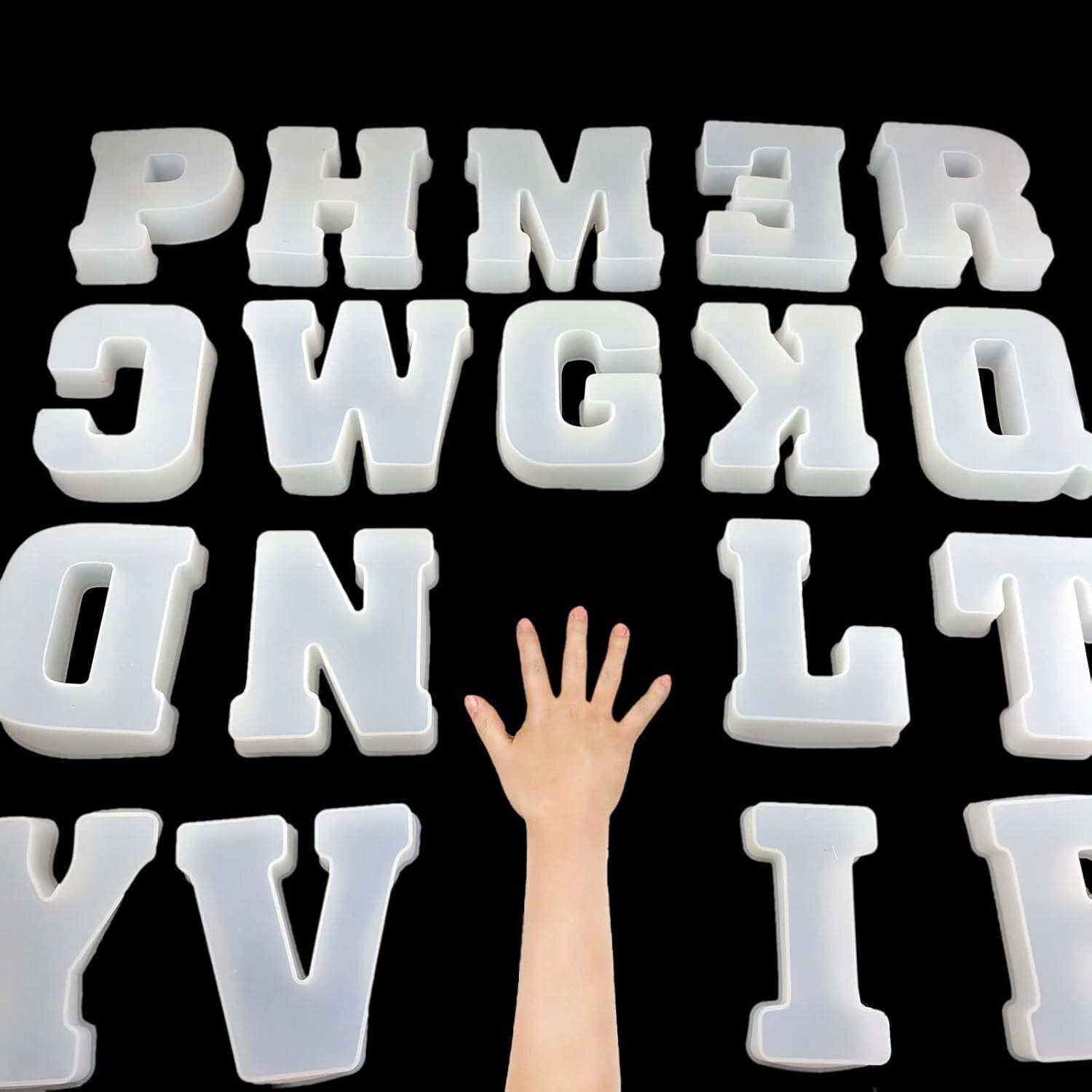 Versatile 6-Inch Silicone Alphabet Mold for Candles, Soap, & Resin - 26 Pack