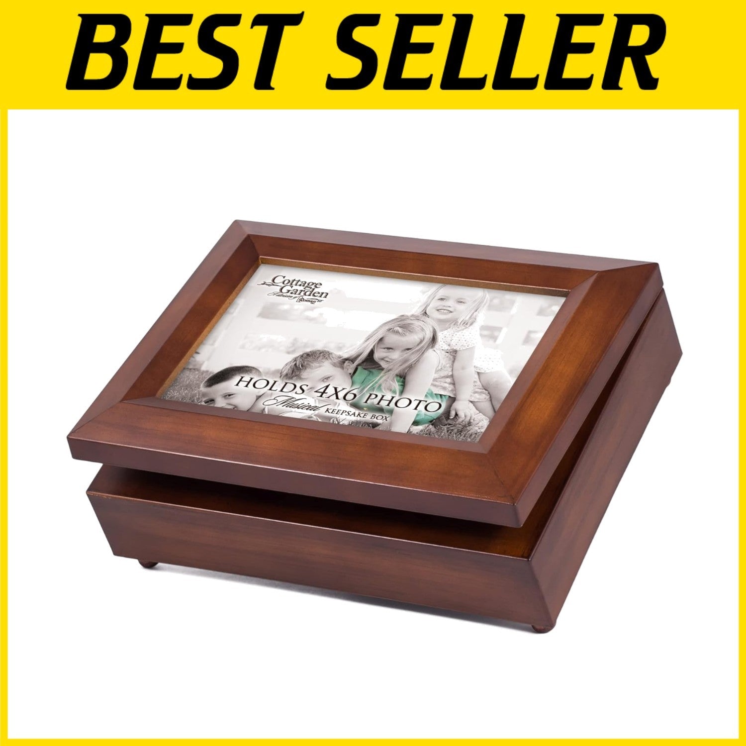 4x6 Woodgrain Musical Photo Frame Jewel Box - Plays 'You Are My Sunshine' Tune