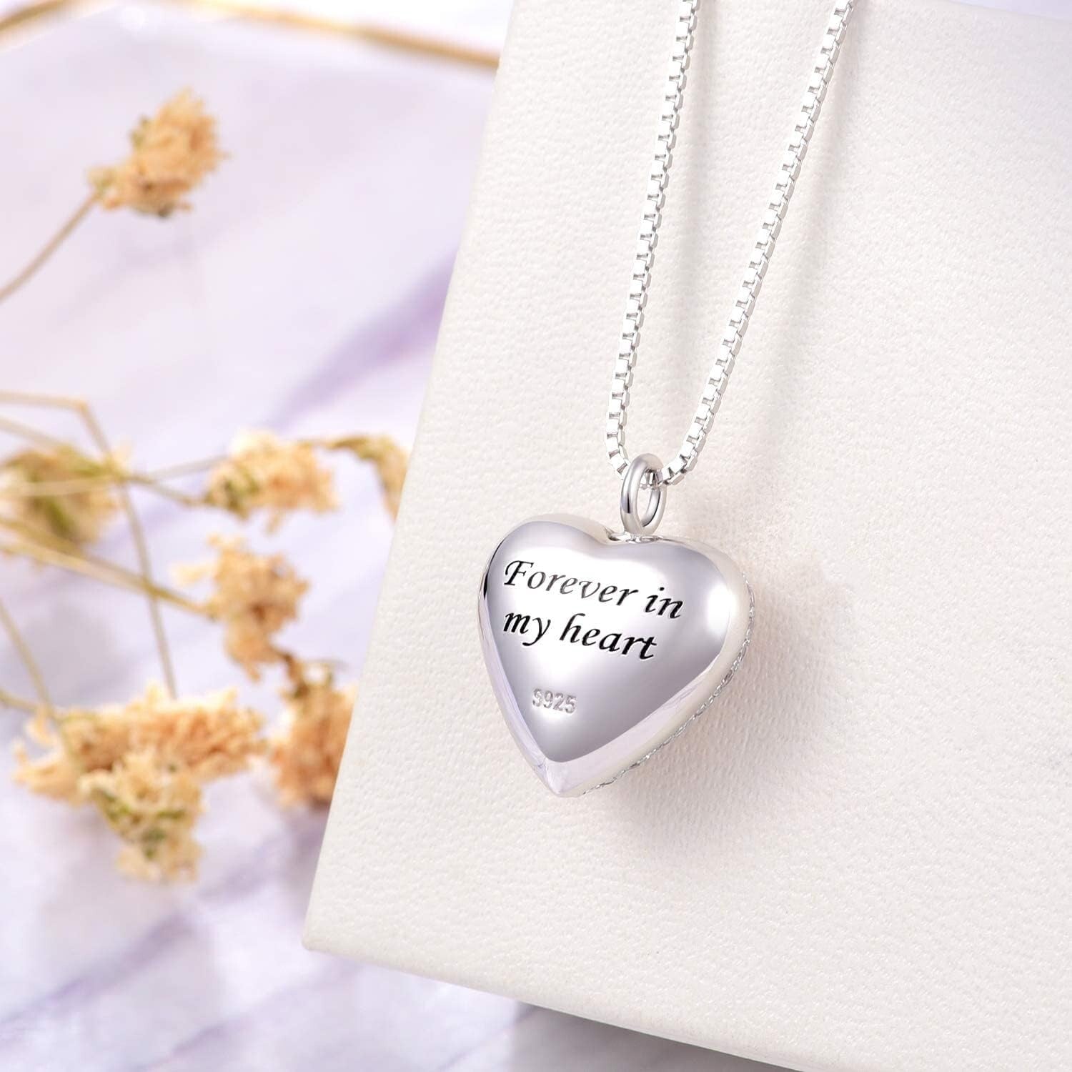 Elegant 925 Silver Heart Pendant with Ashes Storage – Thoughtful Gift for Women