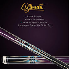 Load image into Gallery viewer, 58" Billiard Cue Stick with 13mm Tip &amp; Travel Case - Elegant Purple Finish