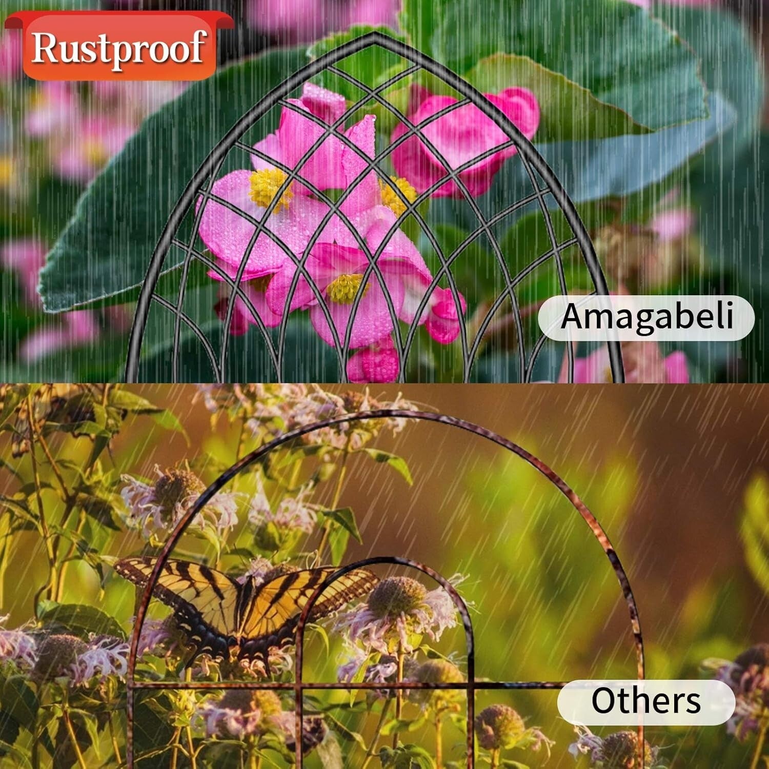 2 Pack Large 75" x 31" Heavy-Duty Metal Garden Trellis for Climbing Plants