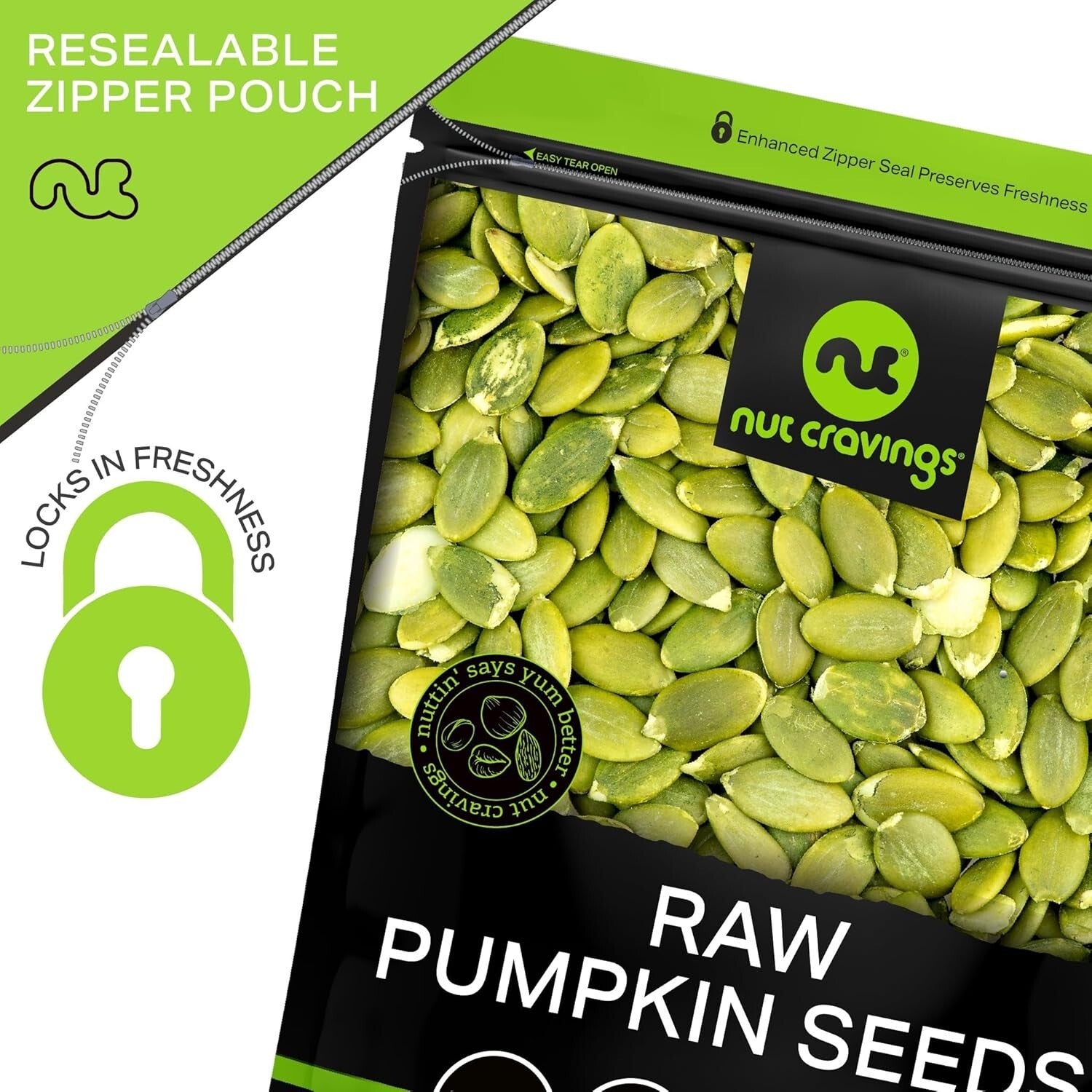 80oz Raw Pumpkin Seeds Pepitas - Unsalted Crunchy Vegan Snack in Resealable Bag