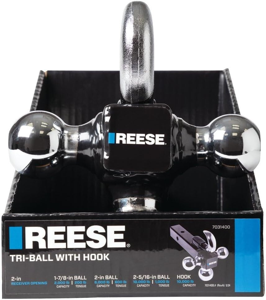 Ultimate Towpower Tri Ball Hitch - 10,000 lbs Capacity, Rust-Resistant Design