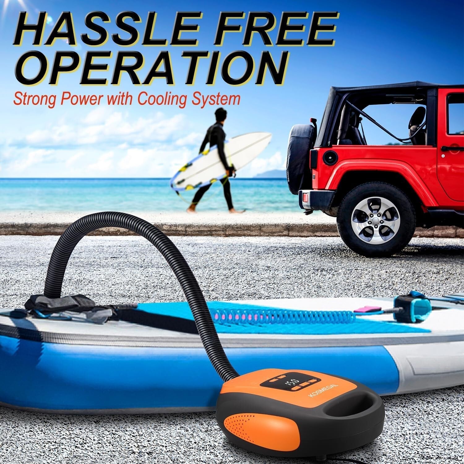 Electric Paddle Board Pump: 20PSI Auto-Off Pump for SUP and Inflatables