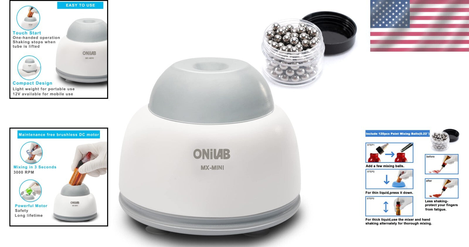 Mini Vortex Mixer with Touch Function - Perfect for Lab & Nail Polish Mixing