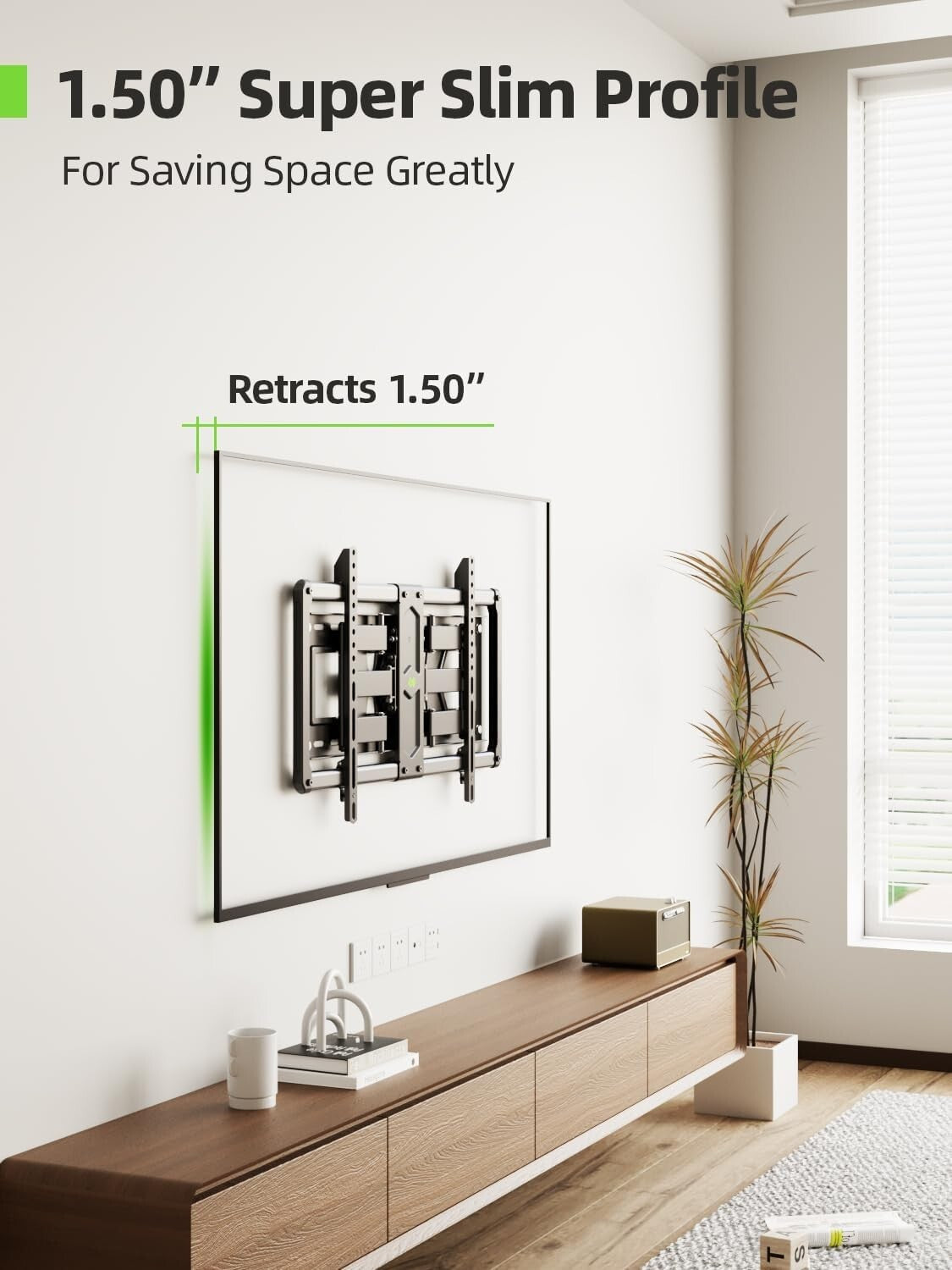 Versatile Ultra-Slim TV Wall Mount - Dual Swivel and Tilt for Perfect Viewing