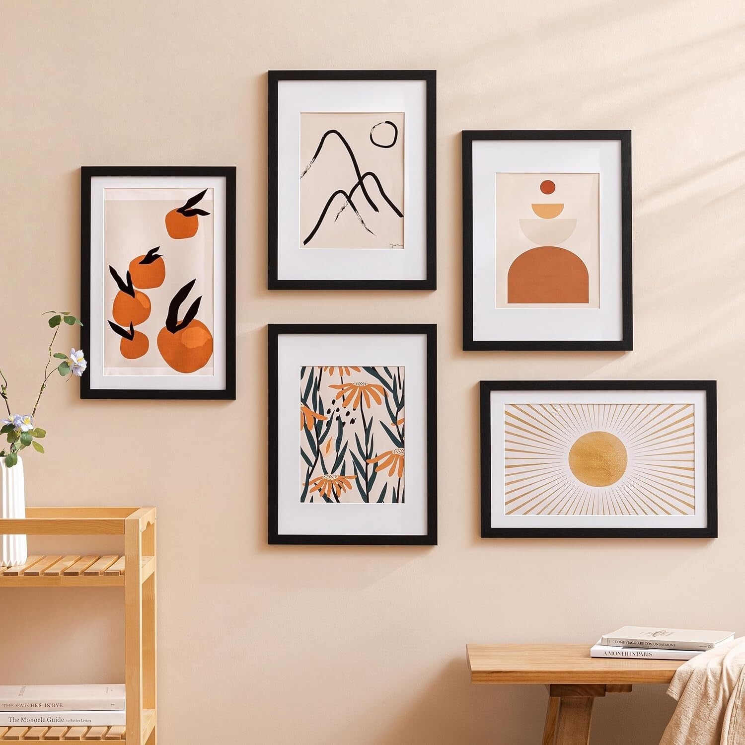 Set of 5 Black 11x17 Picture Frames for Gallery Wall Decor - Versatile Display