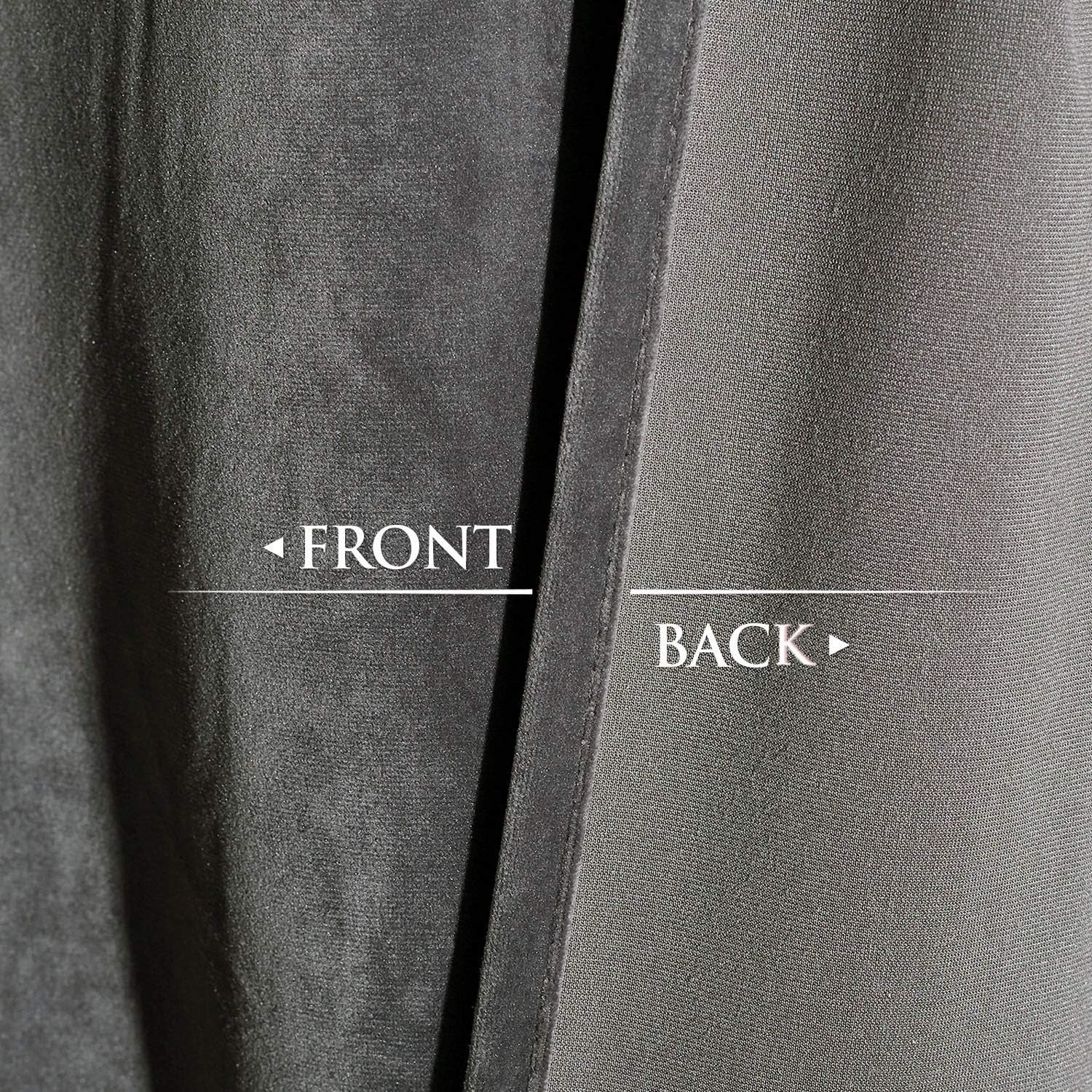Elegant Grey Velvet Blackout Curtains 84" Long - Set of 2 Room Darkening Drapes