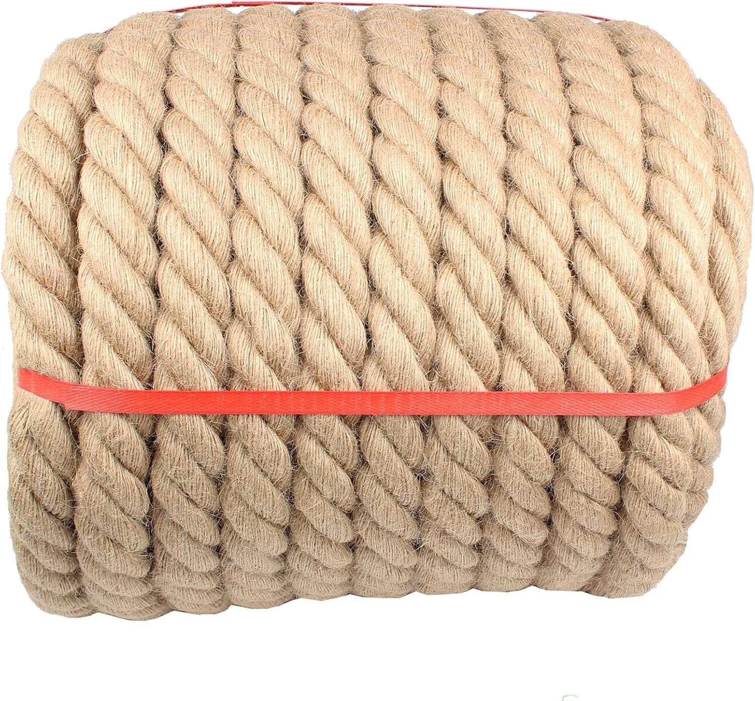 Heavy-Duty 1-1/4 Inch x 100 Ft Manila Rope - Sturdy for Marine, Camping & Decor