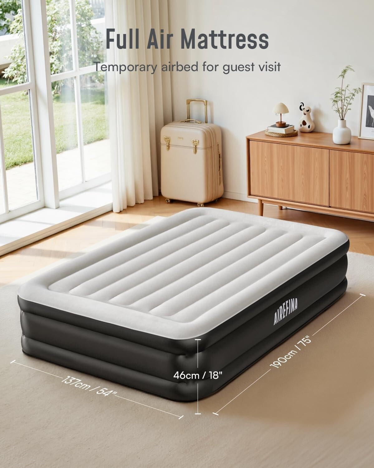 Full Air Mattress with Built-in Pump - 18" Raised & Comfortable Sleeping
