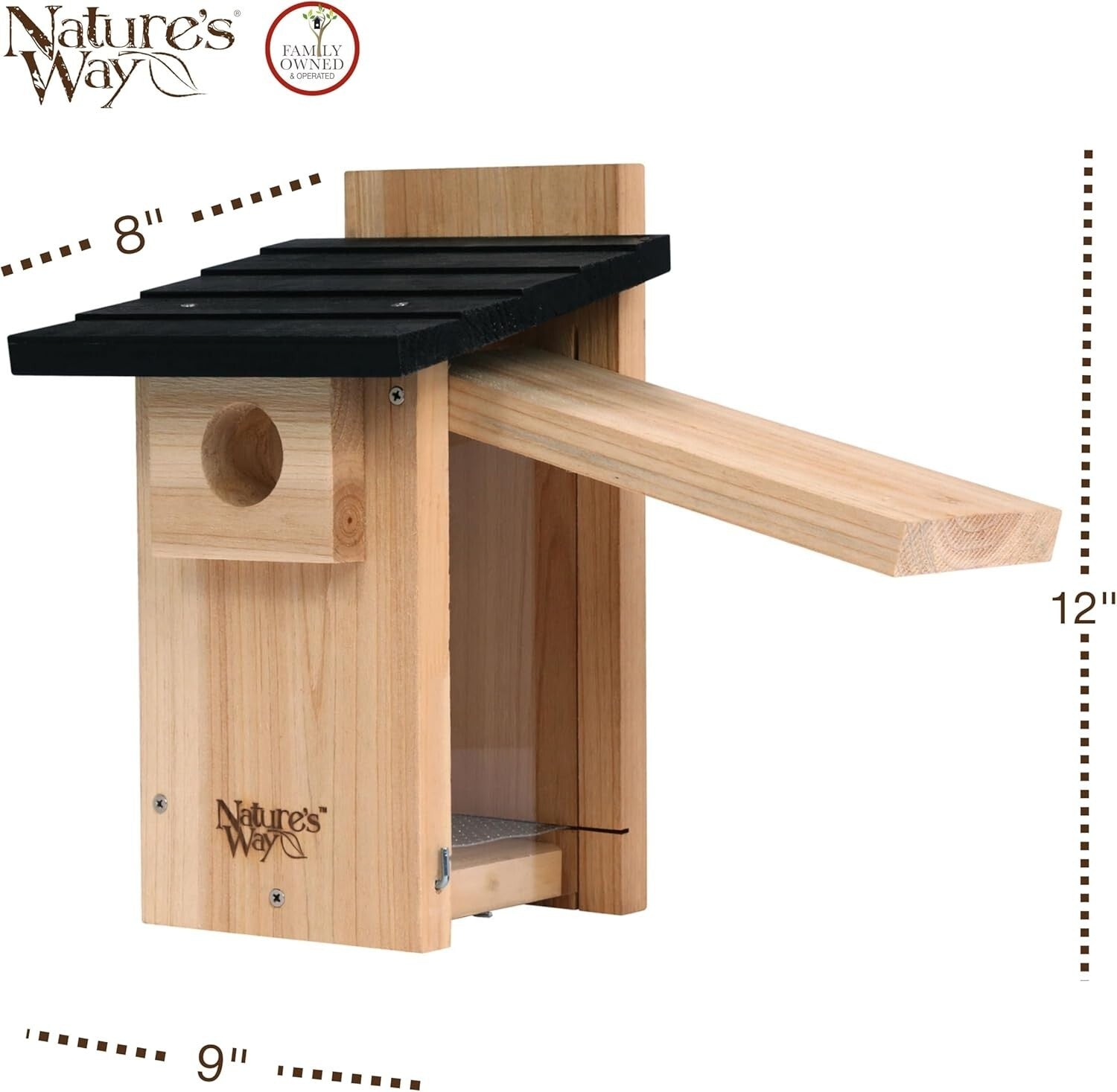 Elegant Cedar Bluebird House with Crack-Resistant Window and Fledgling Support