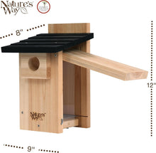 Load image into Gallery viewer, Elegant Cedar Bluebird House with Crack-Resistant Window and Fledgling Support