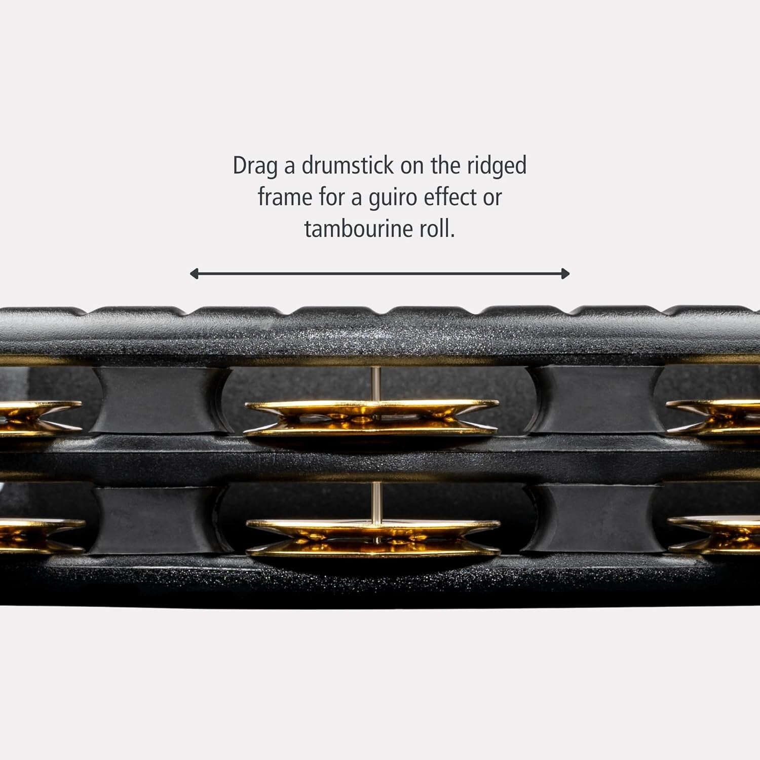 Durable Handheld Tambourine - Ergonomic Black Design with Double Row Jingles