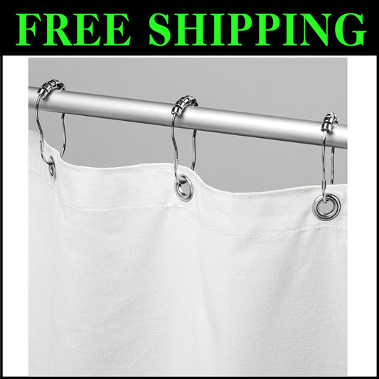 Versatile Cotton Shower Curtain 70" x 74" - Eco-Friendly & Quick Dry Design