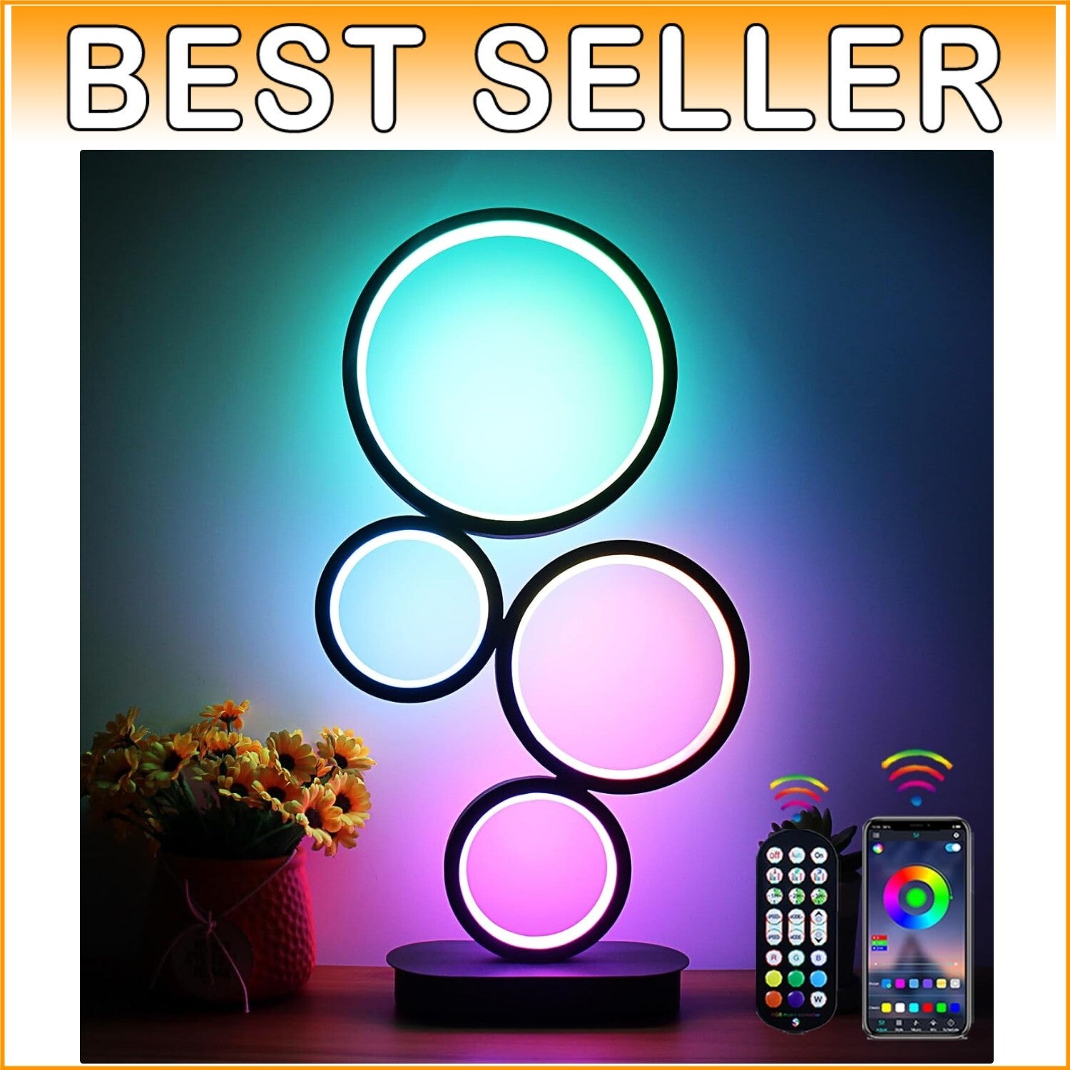 LED Bedside Lamp with 16 Million RGB Colors & Bluetooth APP Control – Ideal Gift