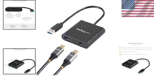 Enhance Workstation Efficiency with USB to Dual HDMI Adapter, 4K Support