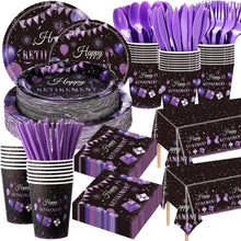 Load image into Gallery viewer, All-in-One 452-Piece Retirement Party Decorations - Classy Purple and Black Set
