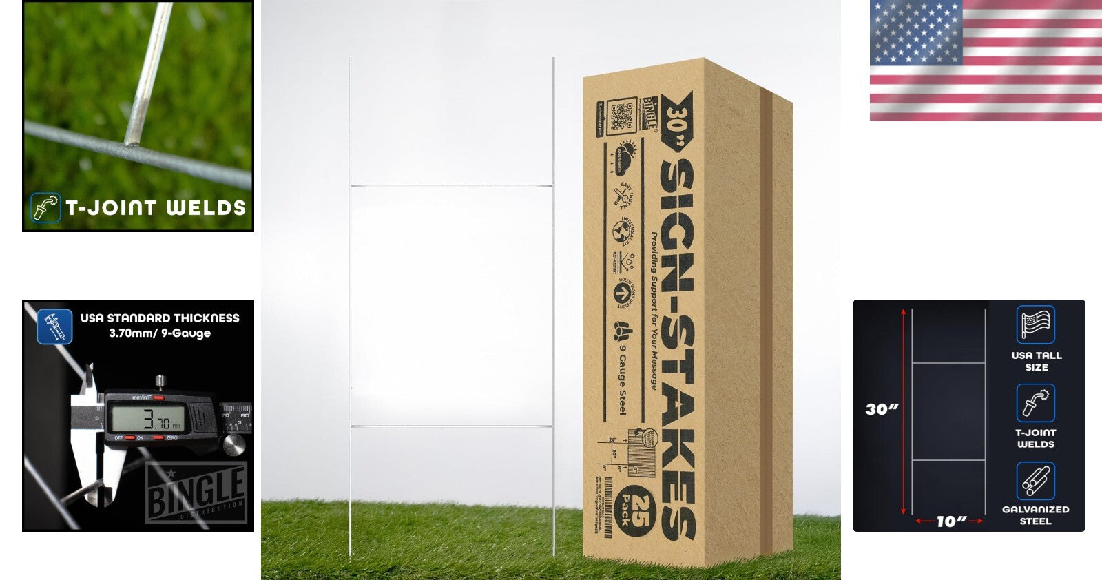 Heavy-Duty 30" Wire Stakes for Lawn Signs - Ideal for Realtors & Campaigns