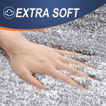 Load image into Gallery viewer, Plush 50x30 Quick Dry Bath Rug - Non-Slip Grey Microfiber with Rubber Backing