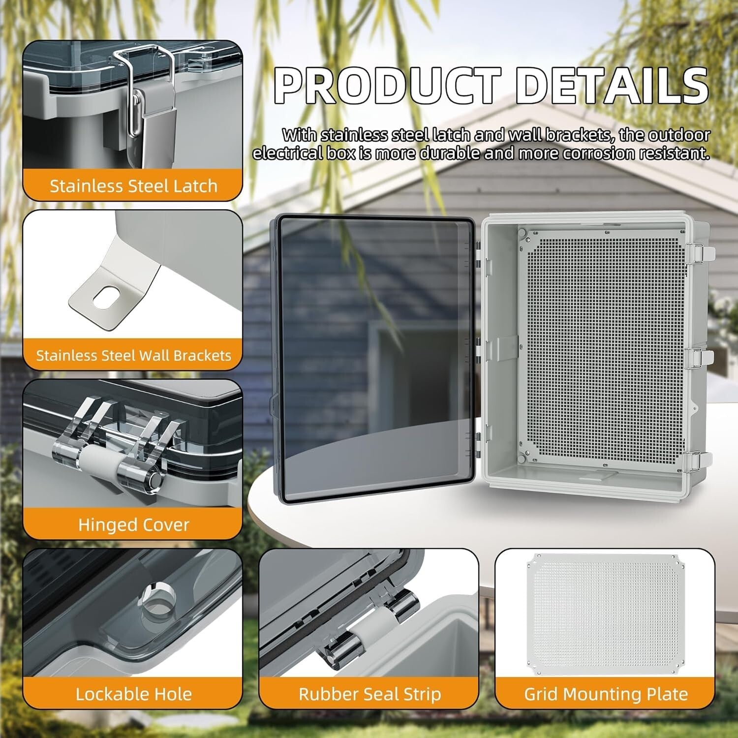 Versatile Transparent Electrical Box 19.7x15.7x7.9 - Secure Weatherproof Storage