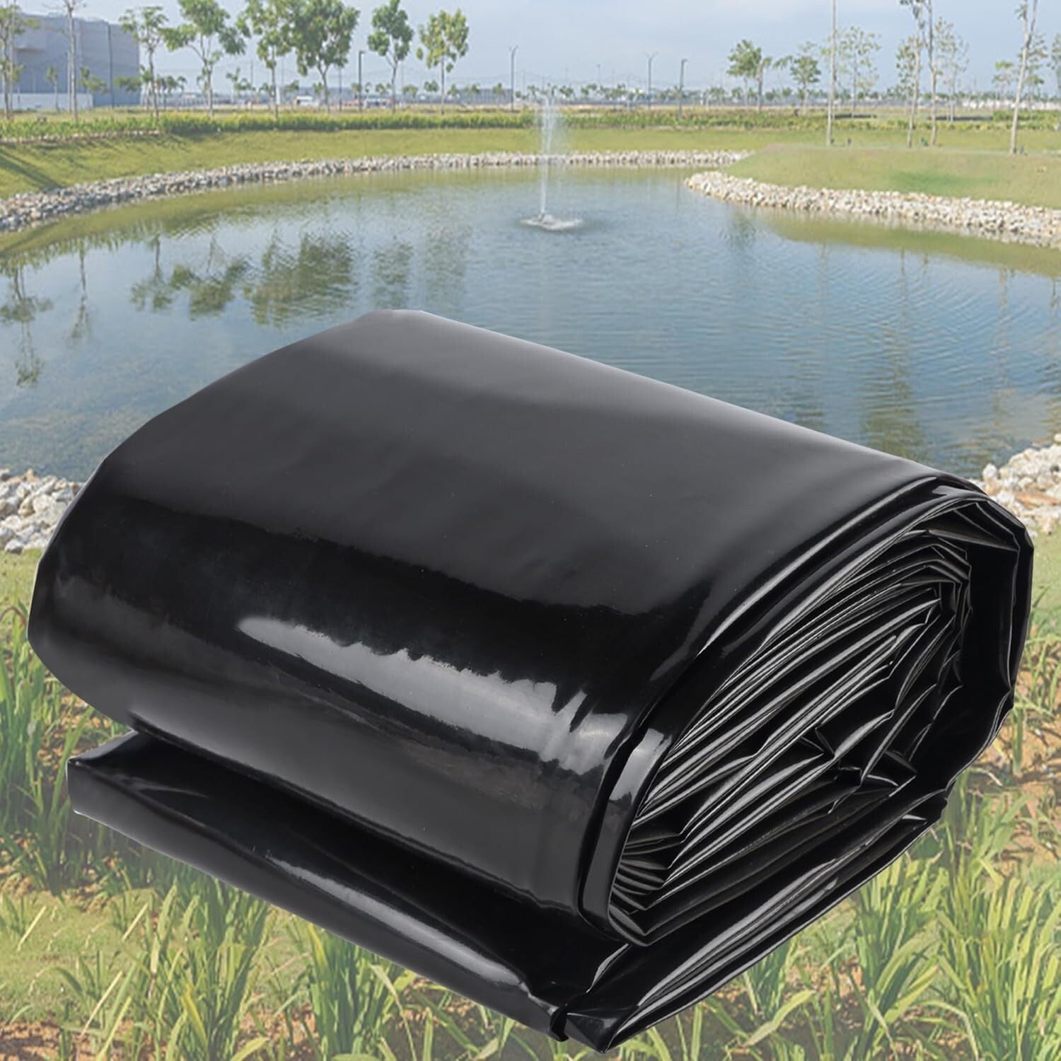 Long-Lasting 20x20 FT Fish Pond Liner - 20 Mil UV-Resistant & Flexible