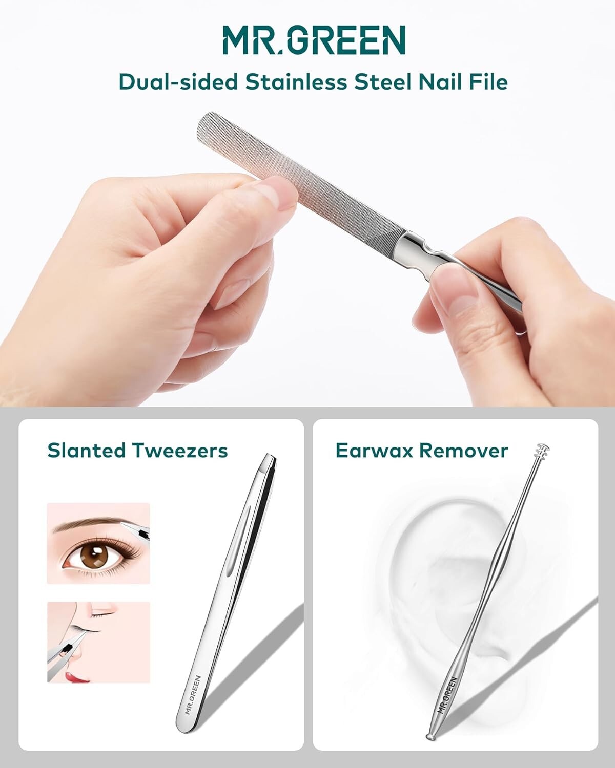 Elegant 12-Piece Nail Care Set: Stainless Steel Manicure & Pedicure Travel Kit