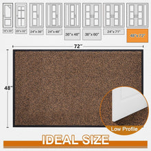 Load image into Gallery viewer, Durable Brown Outdoor Indoor Doormat 72'' x 48'' - Machine Washable Entry Rug